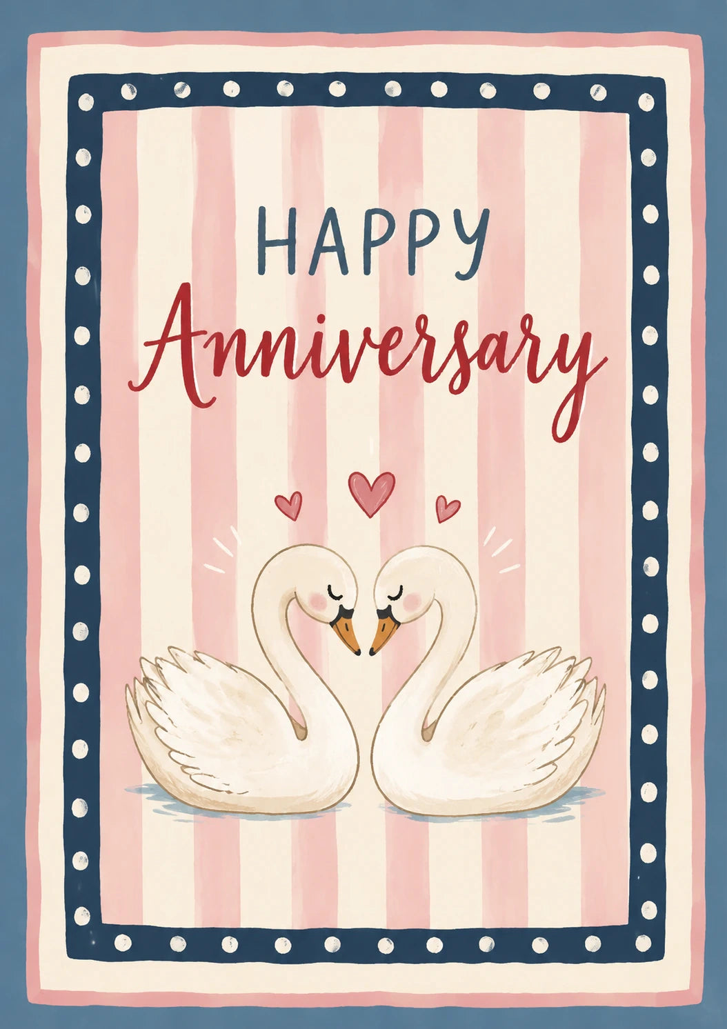 Cute Swan Couple Happy Anniversary Card