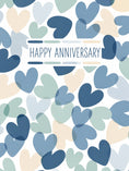 Load image into Gallery viewer, Blue Hearts Pattern Anniversary Card for Uncle
