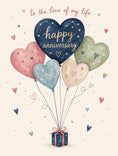 Load image into Gallery viewer, Heart Balloon Bouquet Happy Anniversary Card for Her
