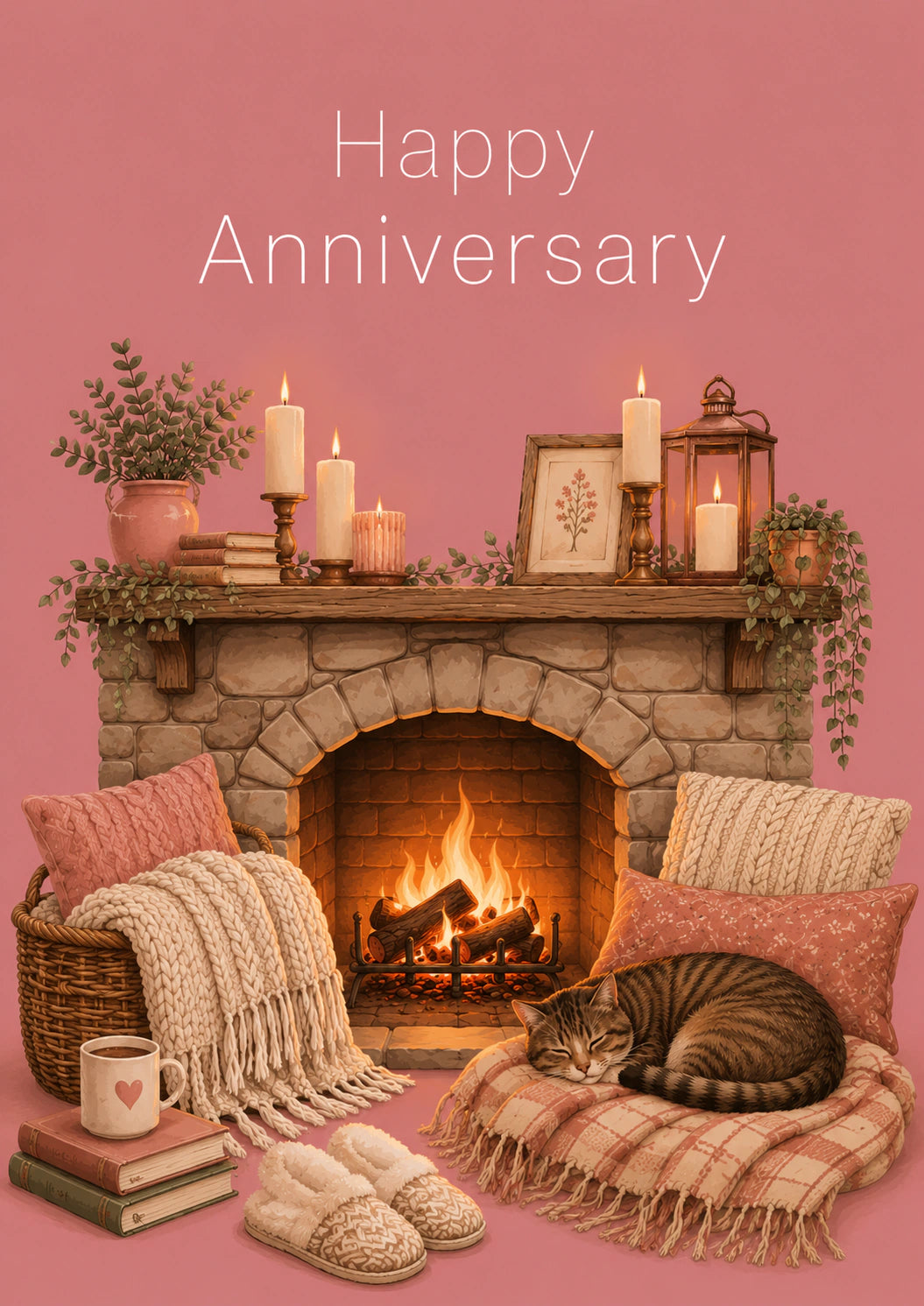 Anniversary - Personalised Card — with punch holes