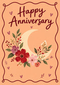 Load image into Gallery viewer, Floral Moon Step Mum Anniversary Card for Her
