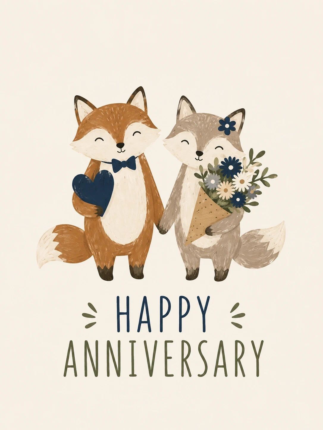 Anniversary - Personalised Card — with punch holes