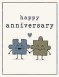 Load image into Gallery viewer, Puzzle Pieces Holding Hands Anniversary Card
