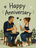 Load image into Gallery viewer, Pottery Wheel Crafting Couple Anniversary Card
