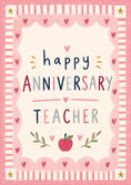 Load image into Gallery viewer, Cute Hearts and Apple Happy Anniversary Teacher Card
