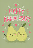 Load image into Gallery viewer, Funny Cute Pear Couple Happy Anniversary Card
