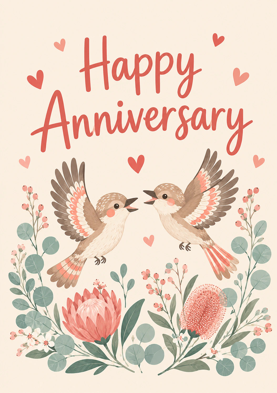 Anniversary - Personalised Card — with punch holes