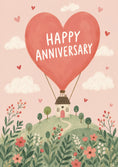 Load image into Gallery viewer, Heart Hot Air Balloon House Anniversary Card for Her
