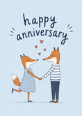 Load image into Gallery viewer, Cute Fox Couple Holding Hands Anniversary Card
