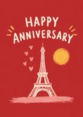 Load image into Gallery viewer, Paris Eiffel Tower Hearts Anniversary Card for Him
