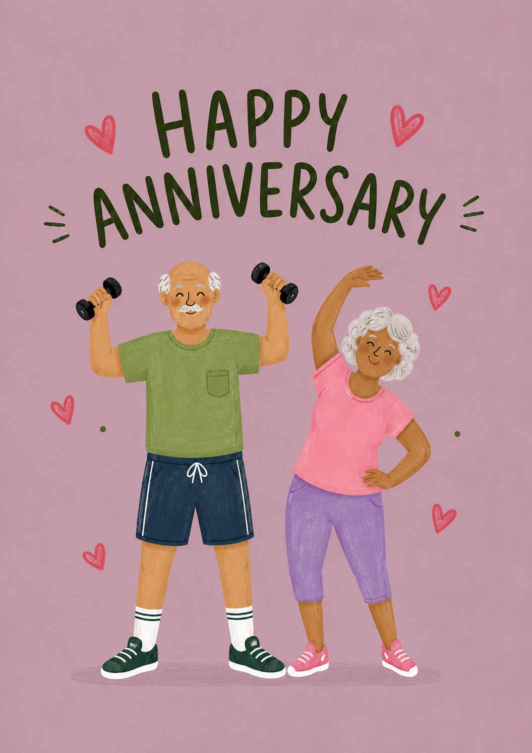 Fitness Couple Active Lifestyle Anniversary Card for Him