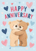 Load image into Gallery viewer, Cute Hugging Bears Happy Anniversary Card for Him
