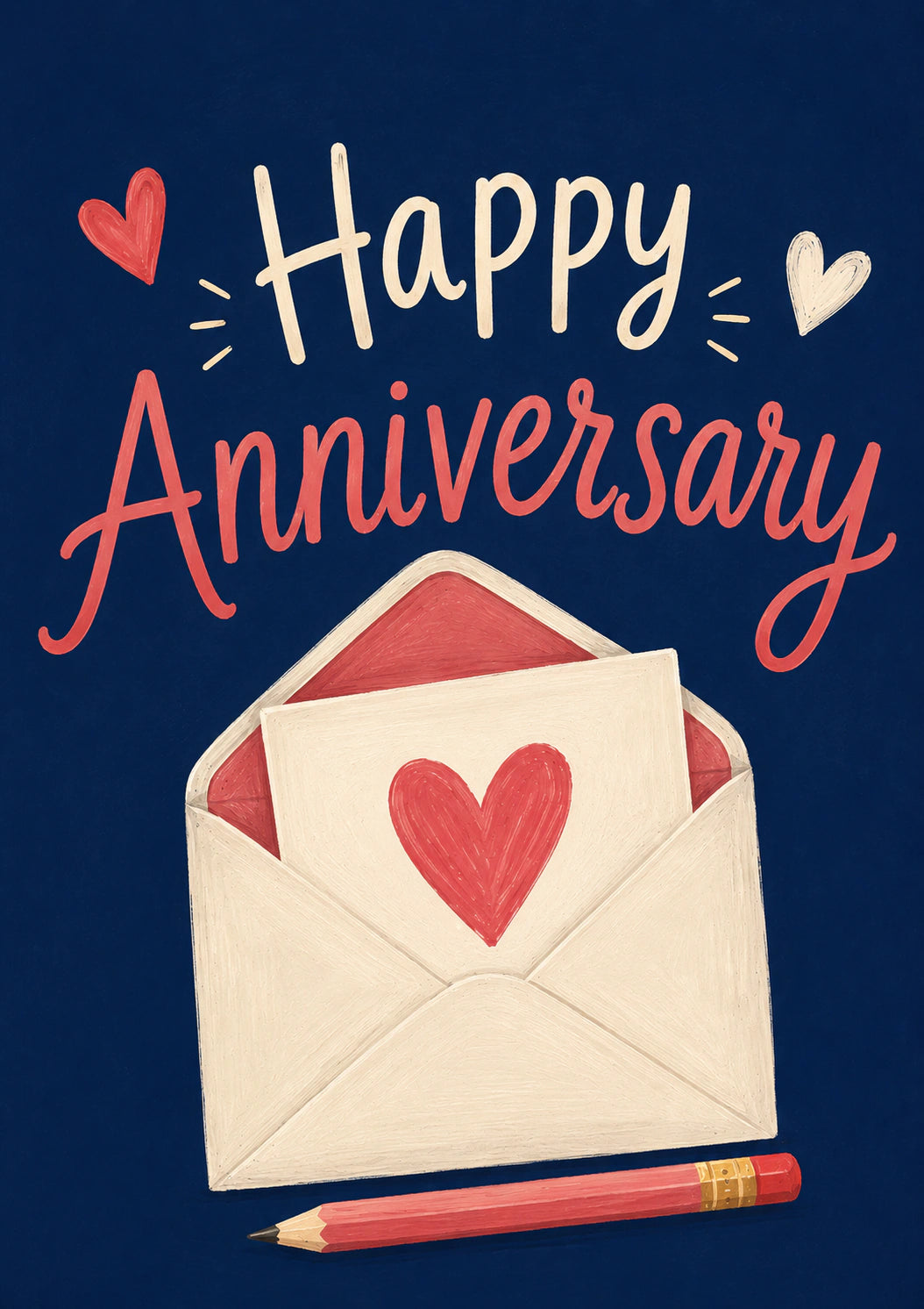 Love Letter Envelope Illustrated Anniversary Card