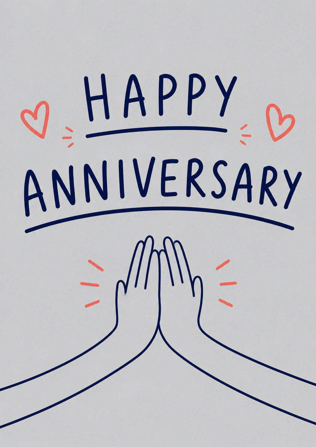 High Five Hands Happy Anniversary Card for Him