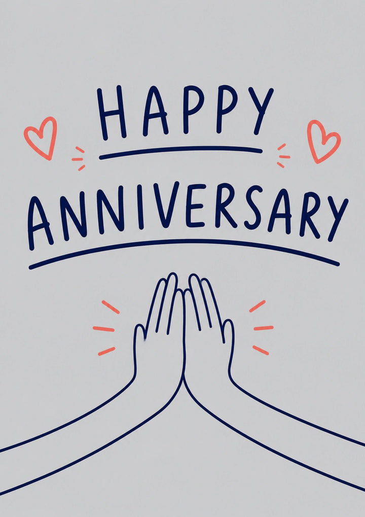 High Five Hands Happy Anniversary Card for Him