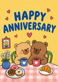 Load image into Gallery viewer, Cute Bear Couple Coffee Date Anniversary Card
