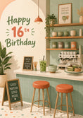 Load image into Gallery viewer, Matcha Café Illustration 16th Birthday Card for Her
