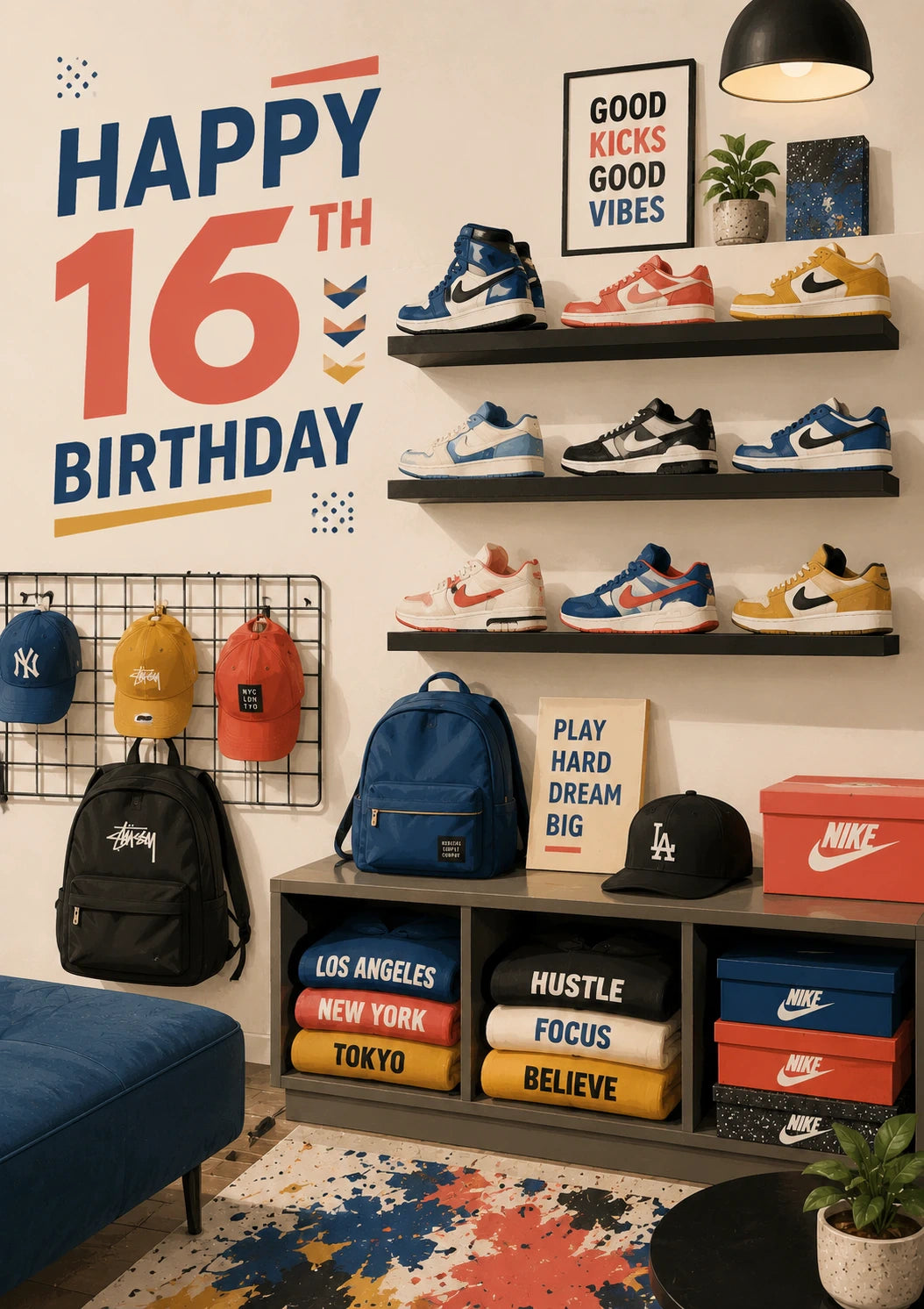 Sneaker Collection Streetwear Happy 16th Birthday Card for Him