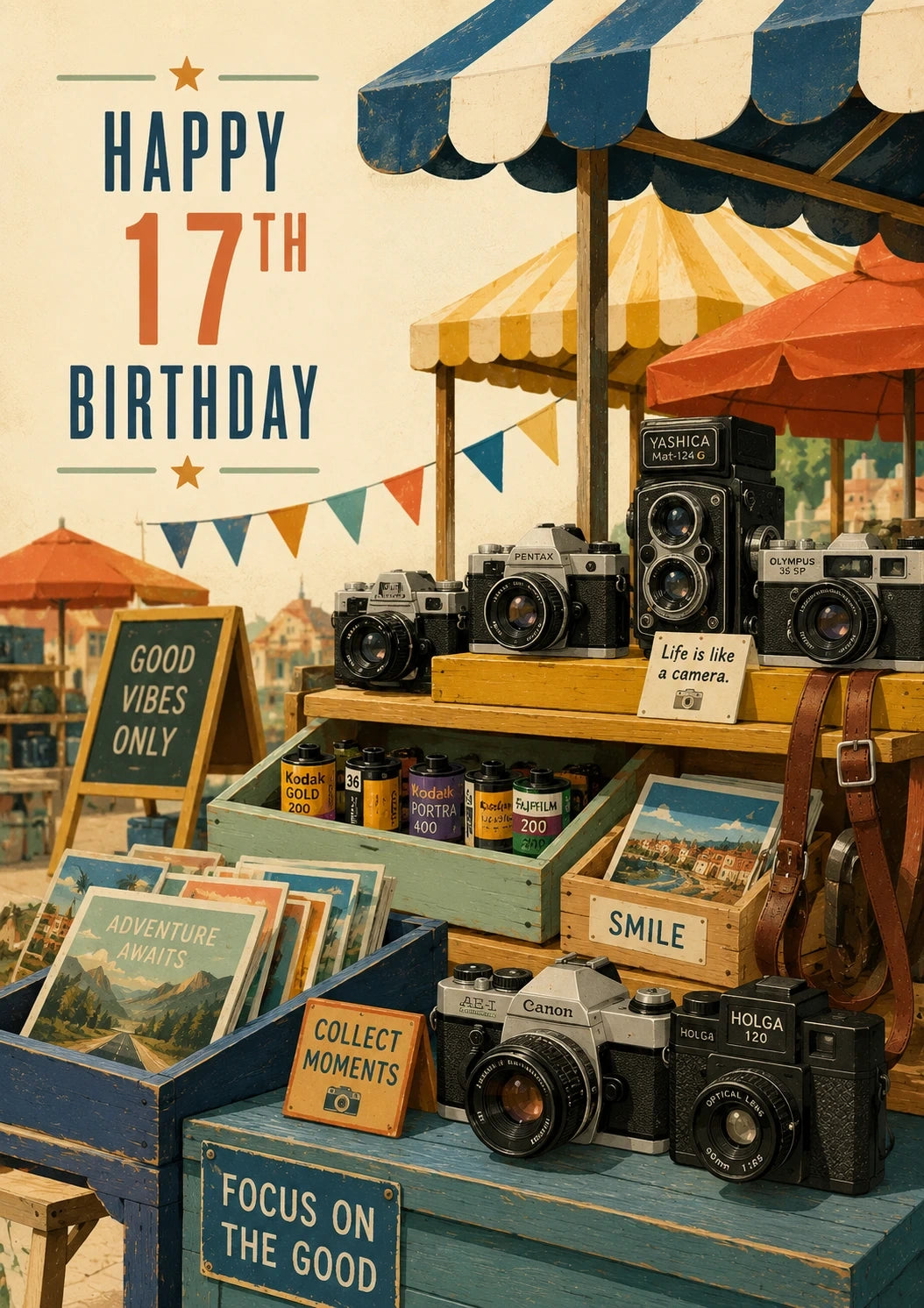 Birthdays - Personalised Card — with punch holes