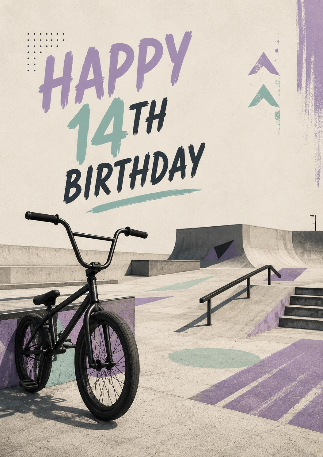 BMX Bike Skate Park 14th Birthday Card for Him