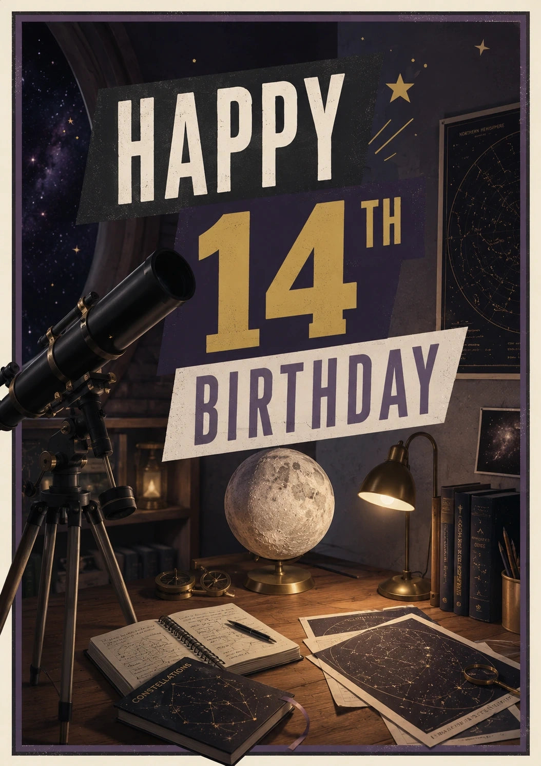 Birthdays - Personalised Card — with punch holes