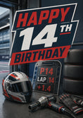 Load image into Gallery viewer, Racing Pit Lane Formula 1 14th Birthday Card for Him
