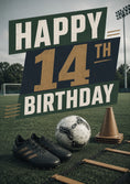 Load image into Gallery viewer, Football Pitch Sports 14th Birthday Card for Him
