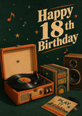 Load image into Gallery viewer, Retro Vinyl Record Player 18th Birthday Card
