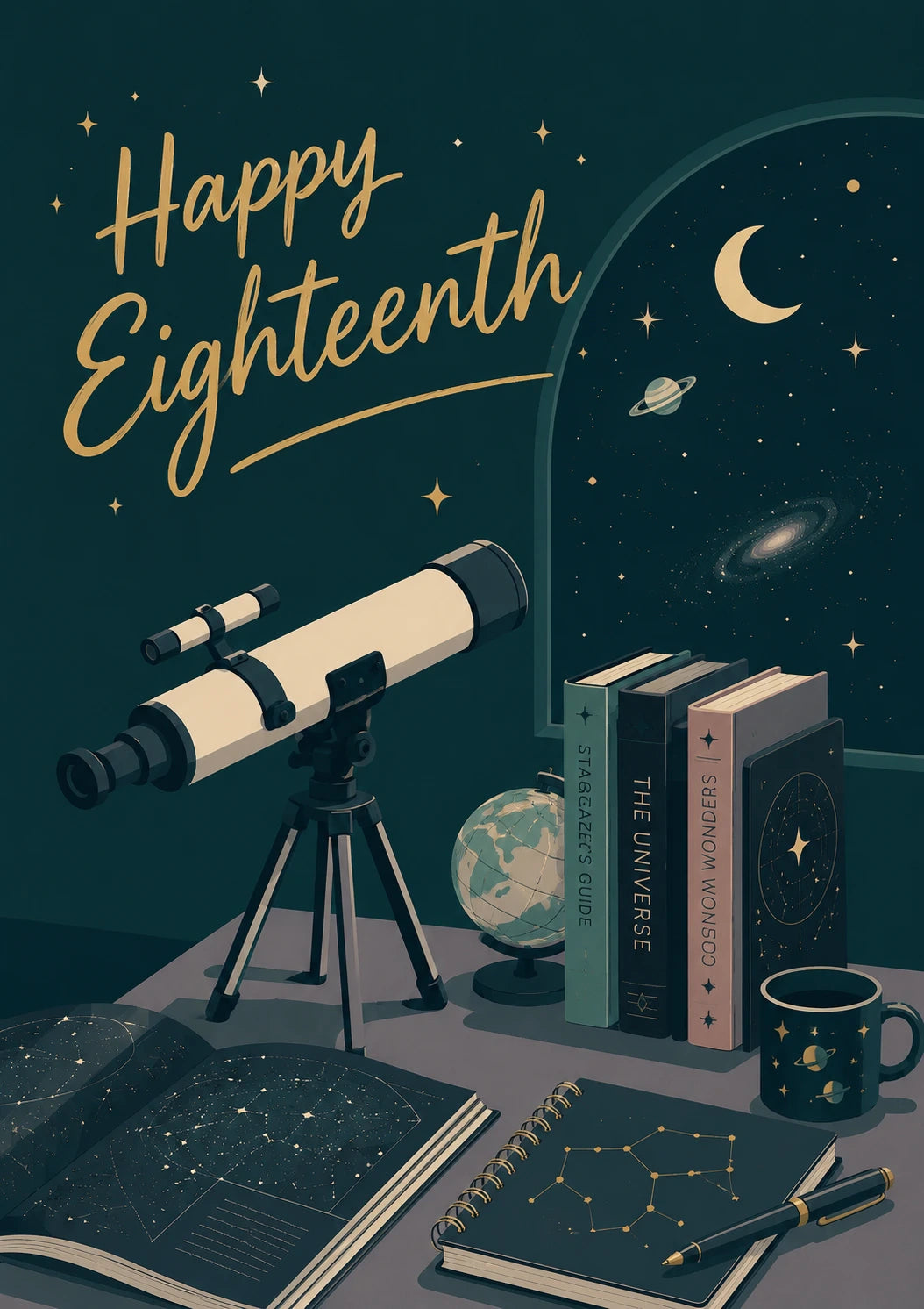 Space Telescope Astronomy 18th Birthday Card
