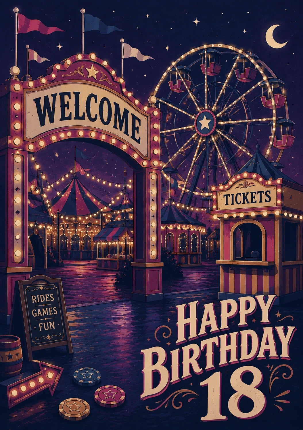 Birthdays - Personalised Card — with punch holes