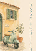 Load image into Gallery viewer, Italian Vespa Rome Scene 80th Birthday Card
