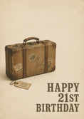 Load image into Gallery viewer, Vintage Travel Suitcase 21st Birthday Card for Him

