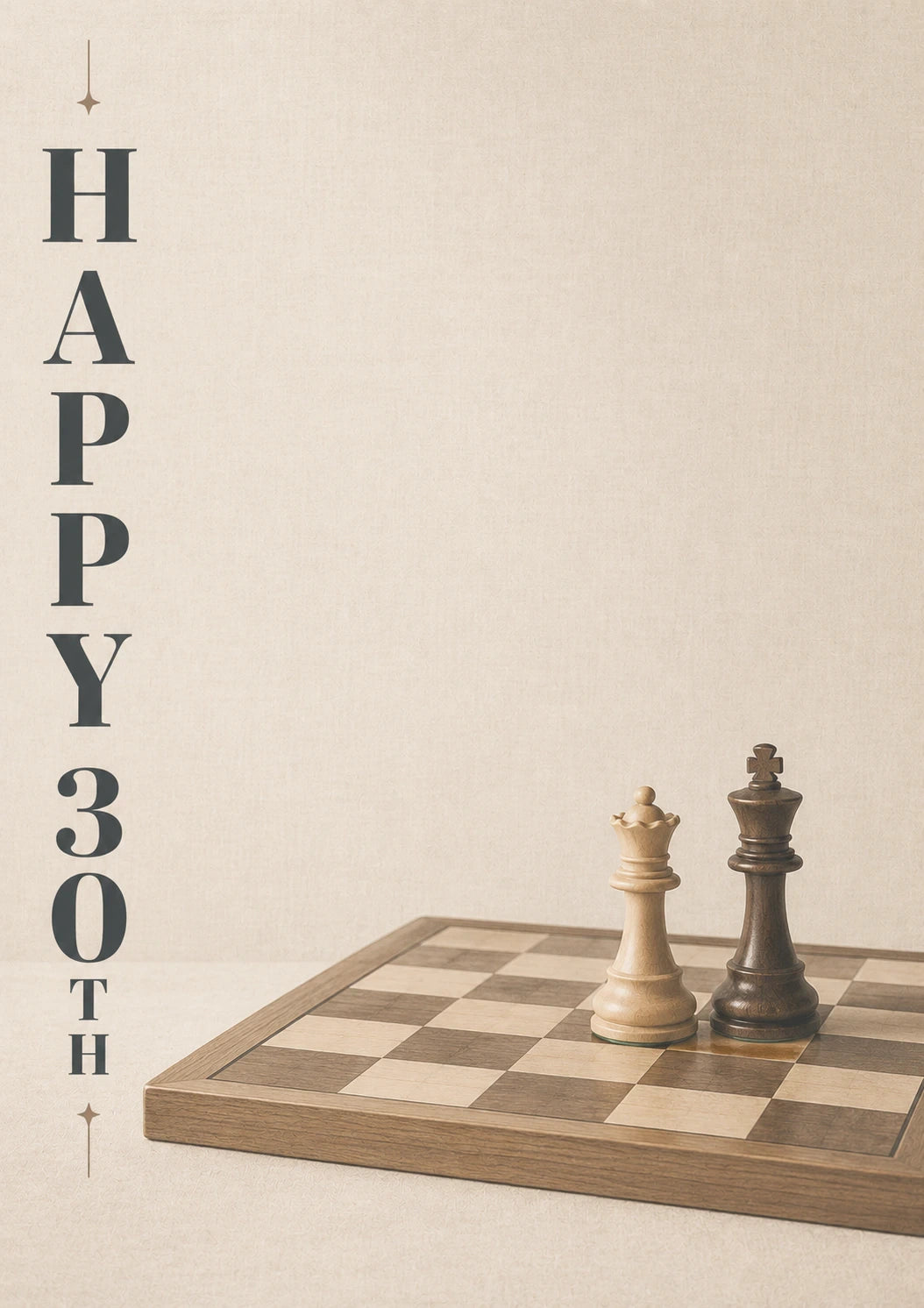 Chess King and Queen 30th Birthday Card