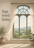 Load image into Gallery viewer, Elegant Window View 40th Birthday Card
