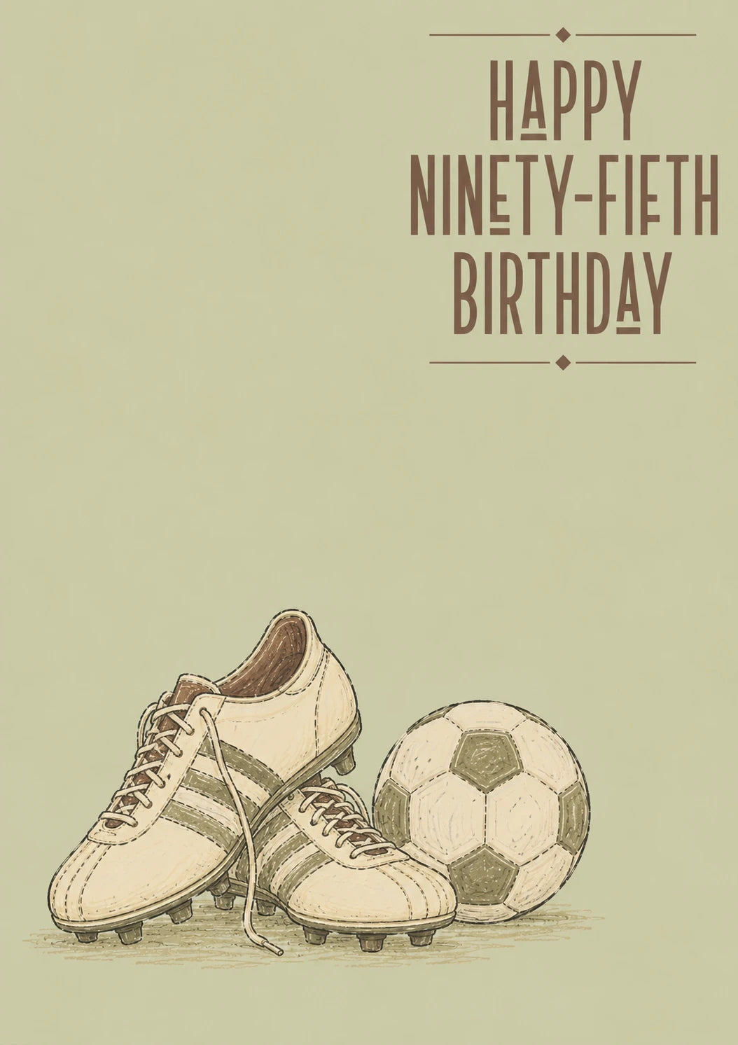 Vintage Football Boots 95th Birthday Card for Him