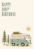 Load image into Gallery viewer, Retro VW Campervan 100th Birthday Card
