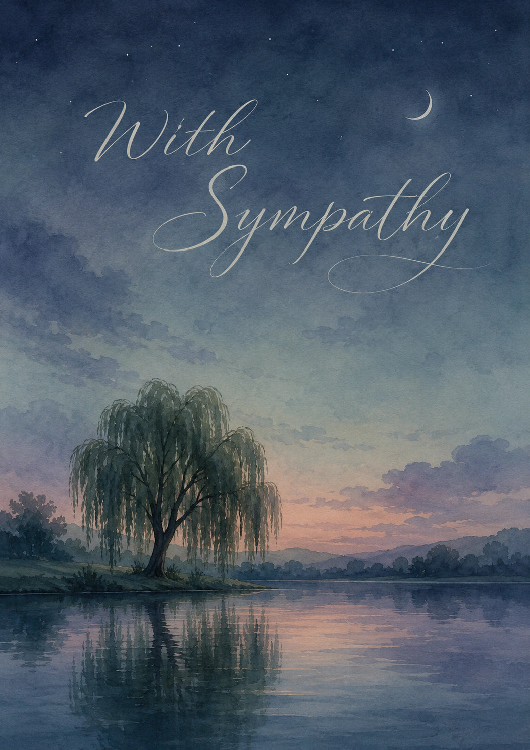 Sympathy - Personalised Card — with punch holes