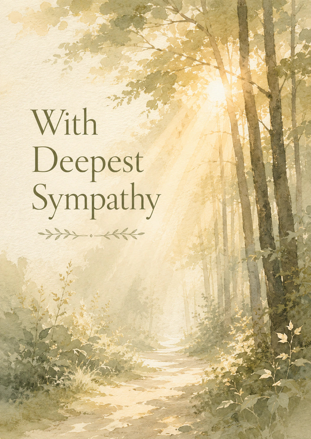 Sympathy - Personalised Card — with punch holes