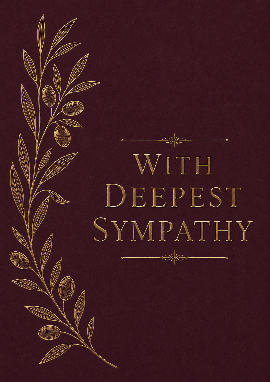 Sympathy - Personalised Card — with punch holes