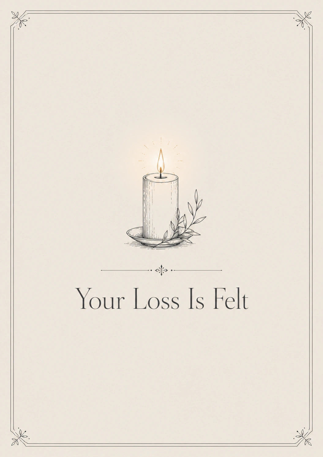 Sympathy - Personalised Card — with punch holes