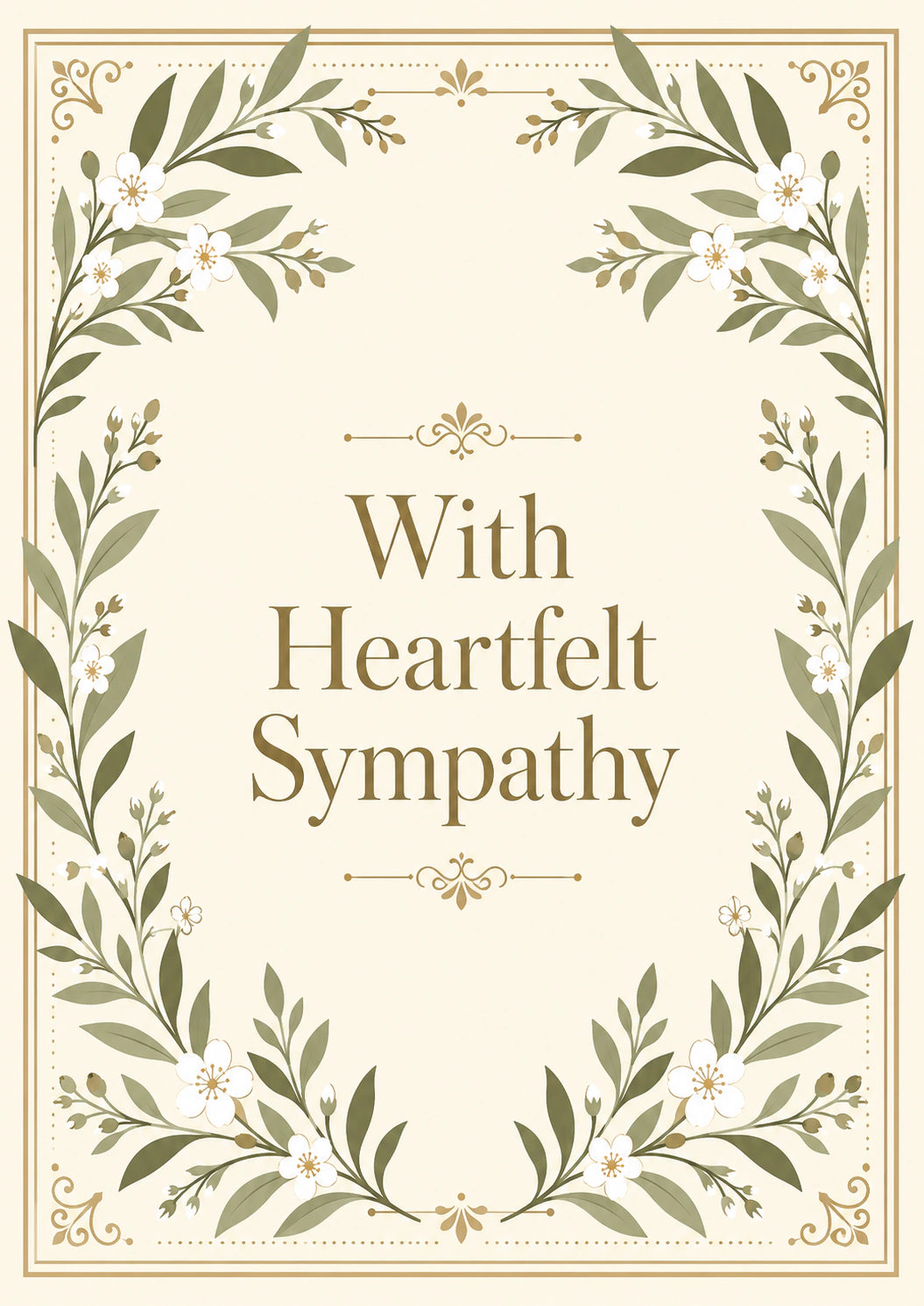 Sympathy - Personalised Card — with punch holes
