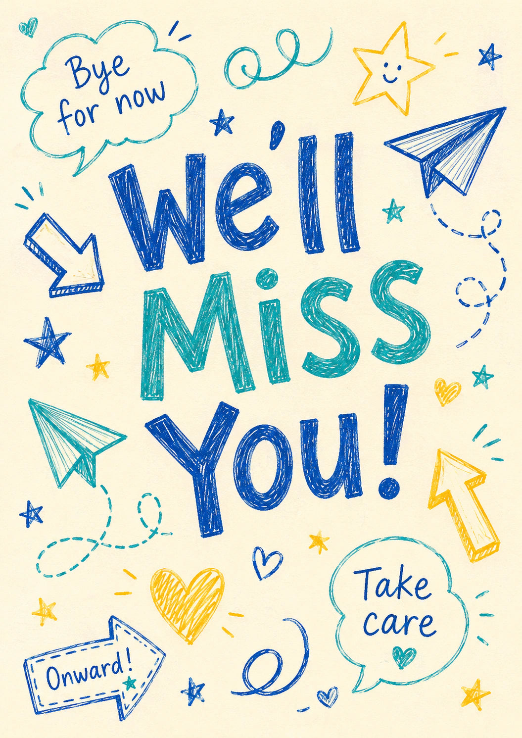 Leaving - Personalised Card — with punch holes