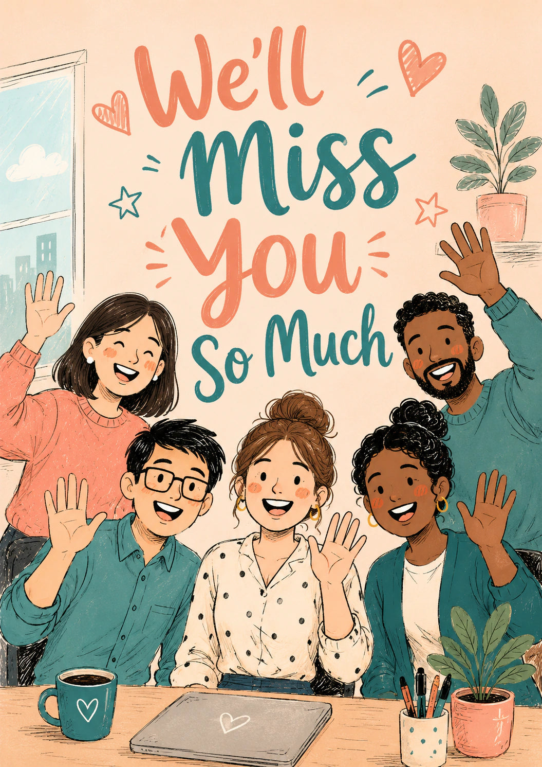 Leaving - Personalised Card — with punch holes