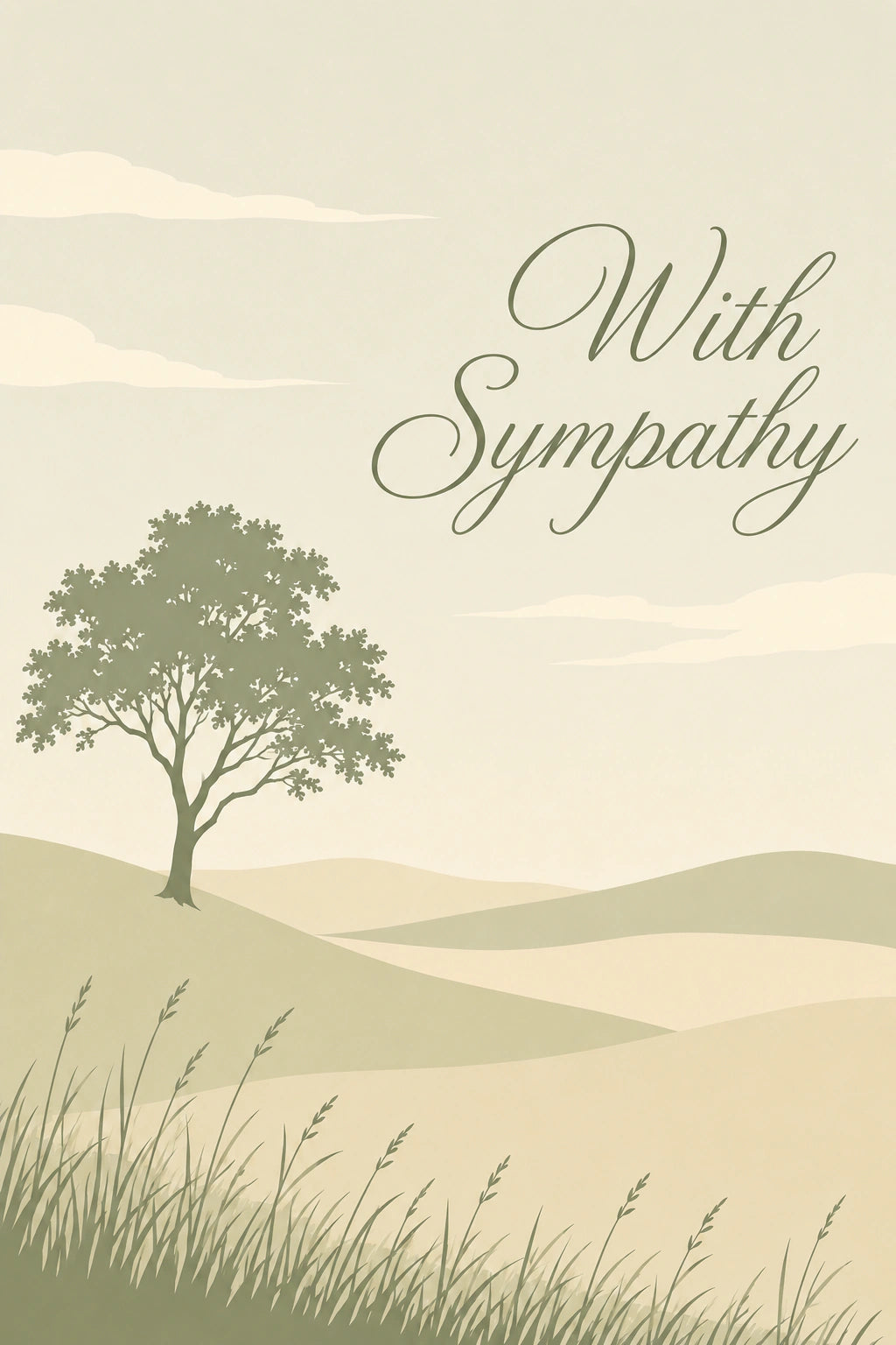 Sympathy - Personalised Card — with punch holes