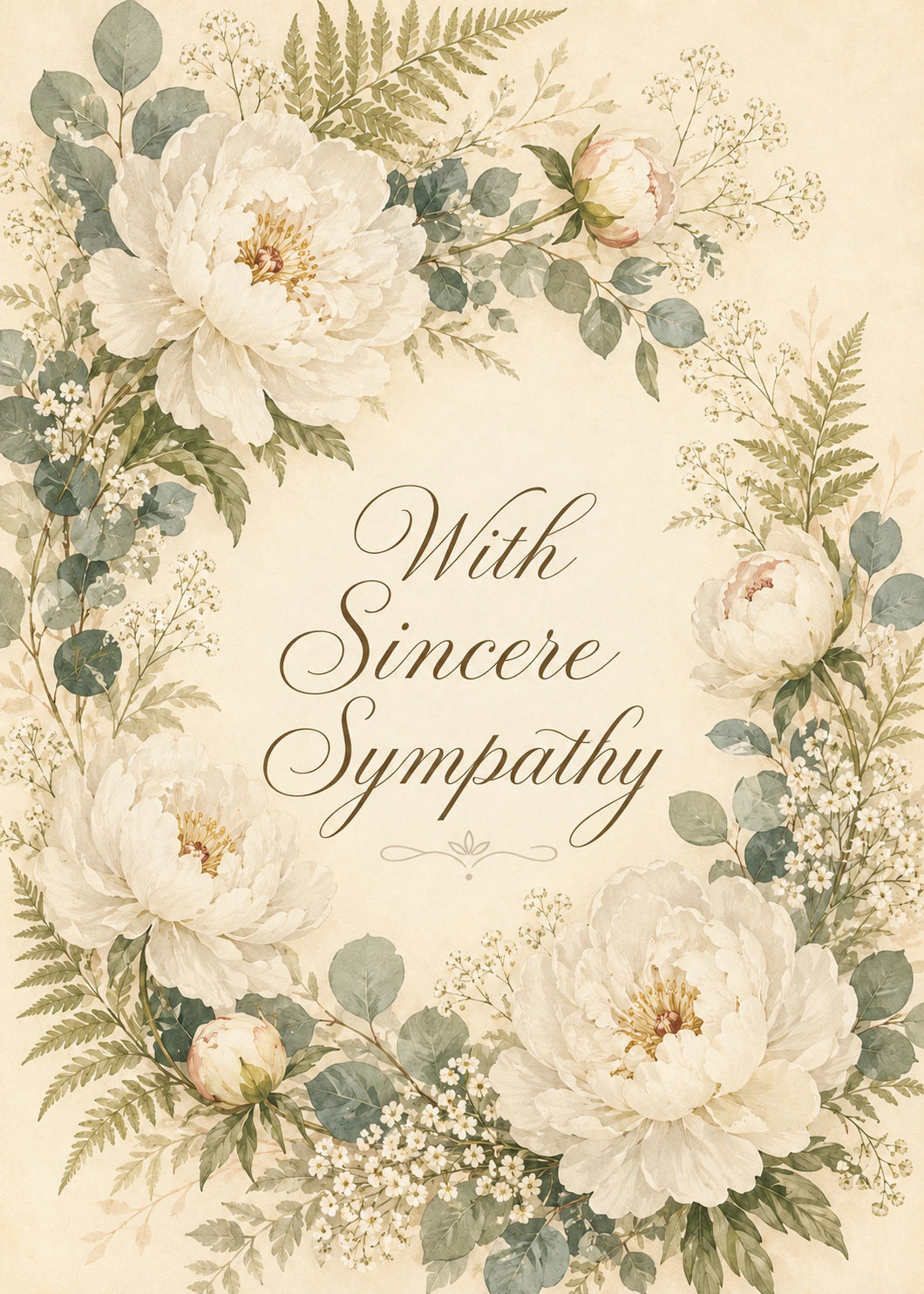 Sympathy - Personalised Card — with punch holes