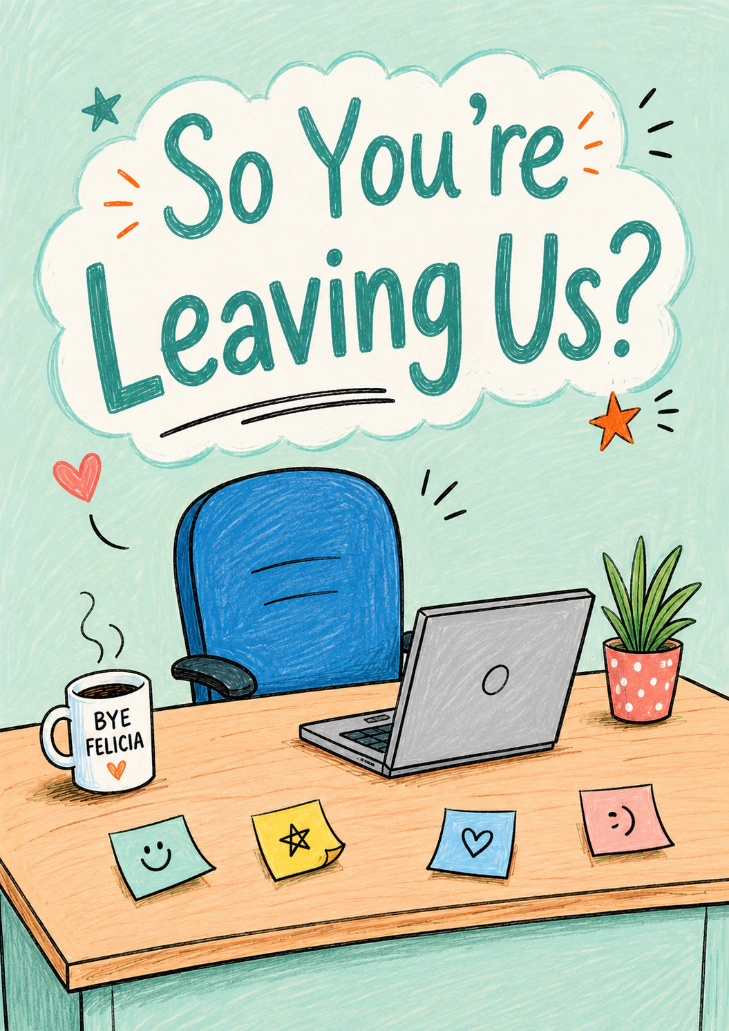 Leaving - Personalised Card — with punch holes