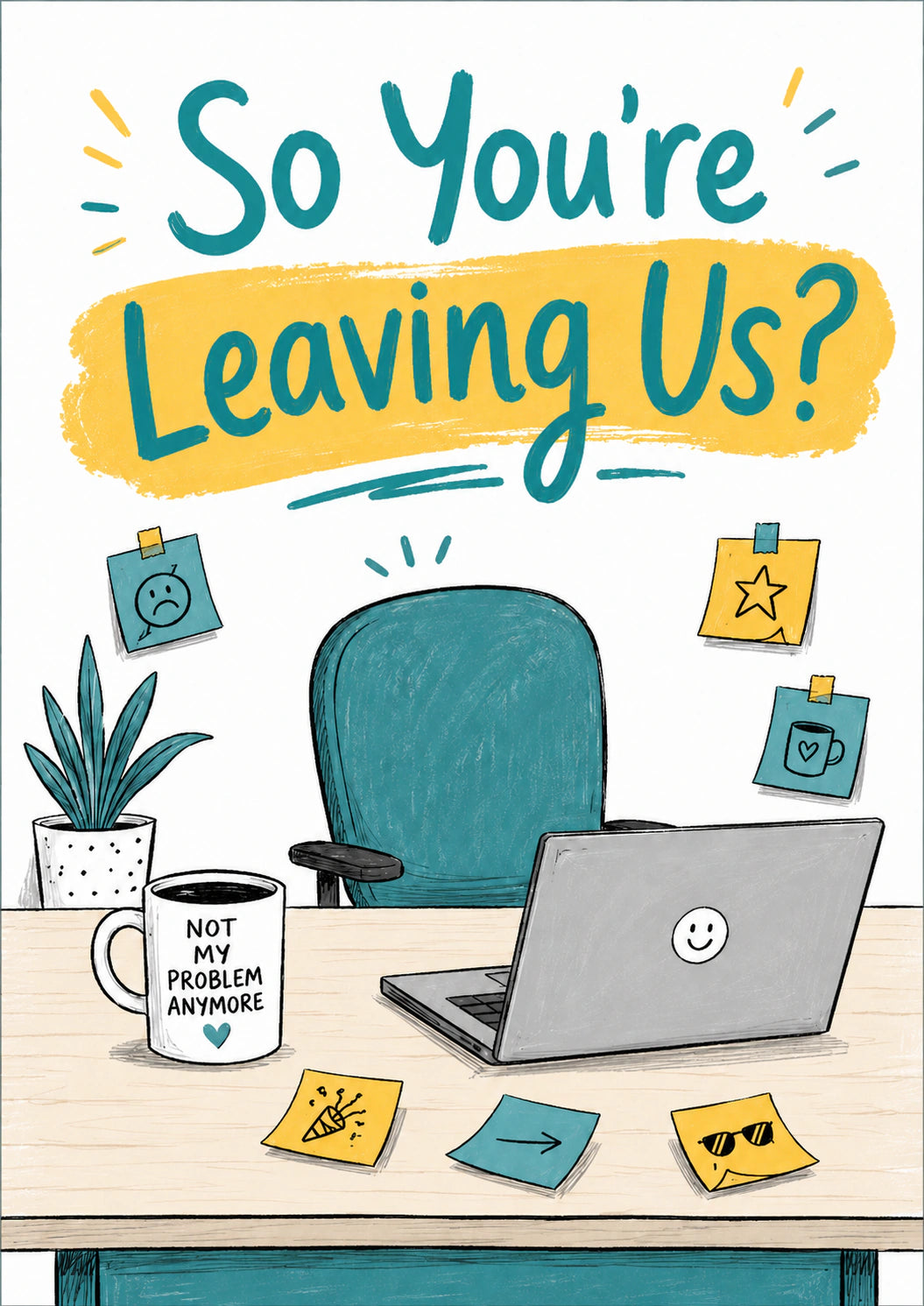 Leaving - Personalised Card — with punch holes