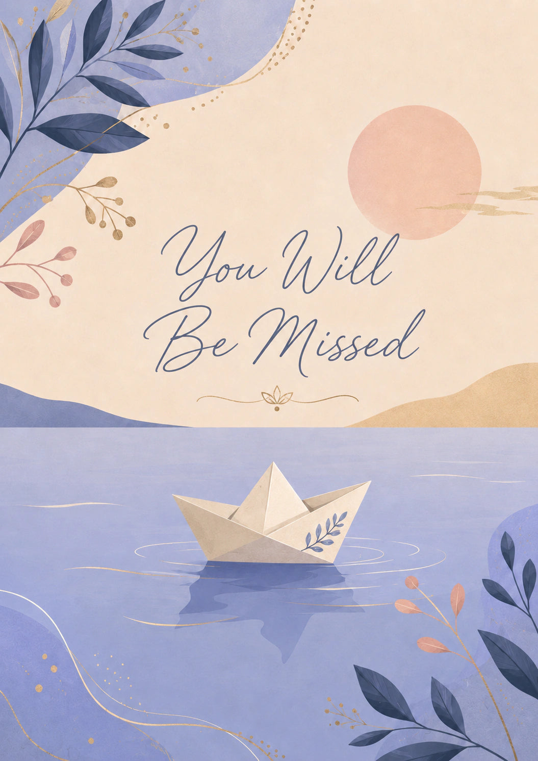 Leaving - Personalised Card — with punch holes