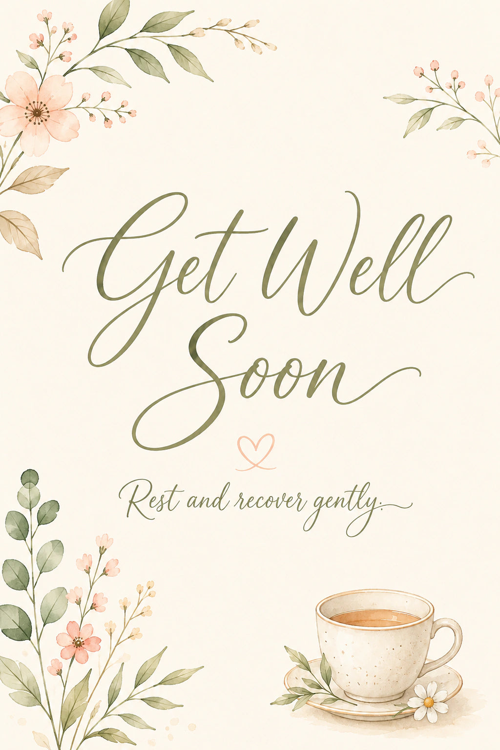Get Well - Personalised Card — with punch holes