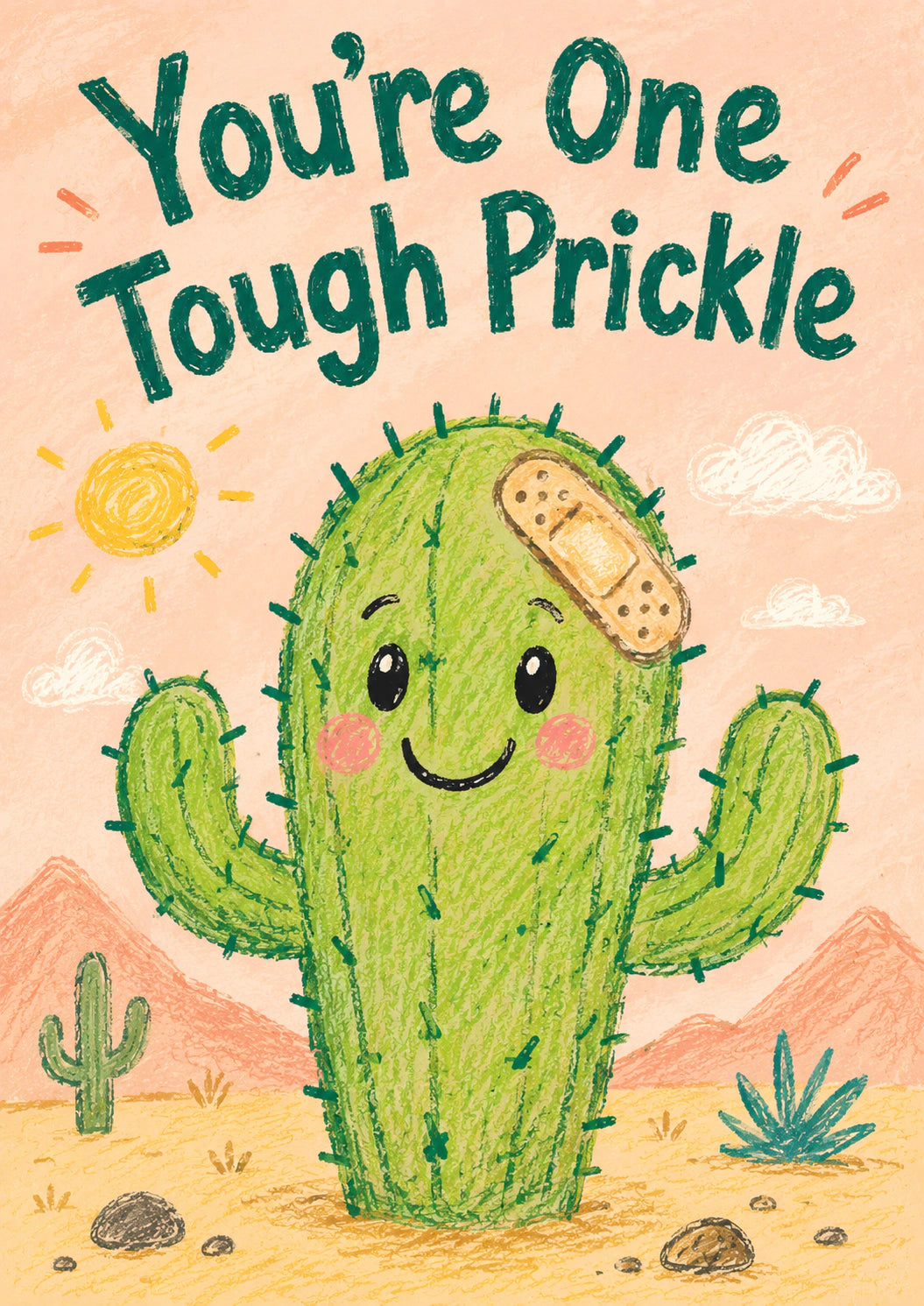Get Well - Personalised Card — with punch holes